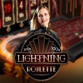 Lightning Roulette slot logo by Evolution at Gambiva Casino